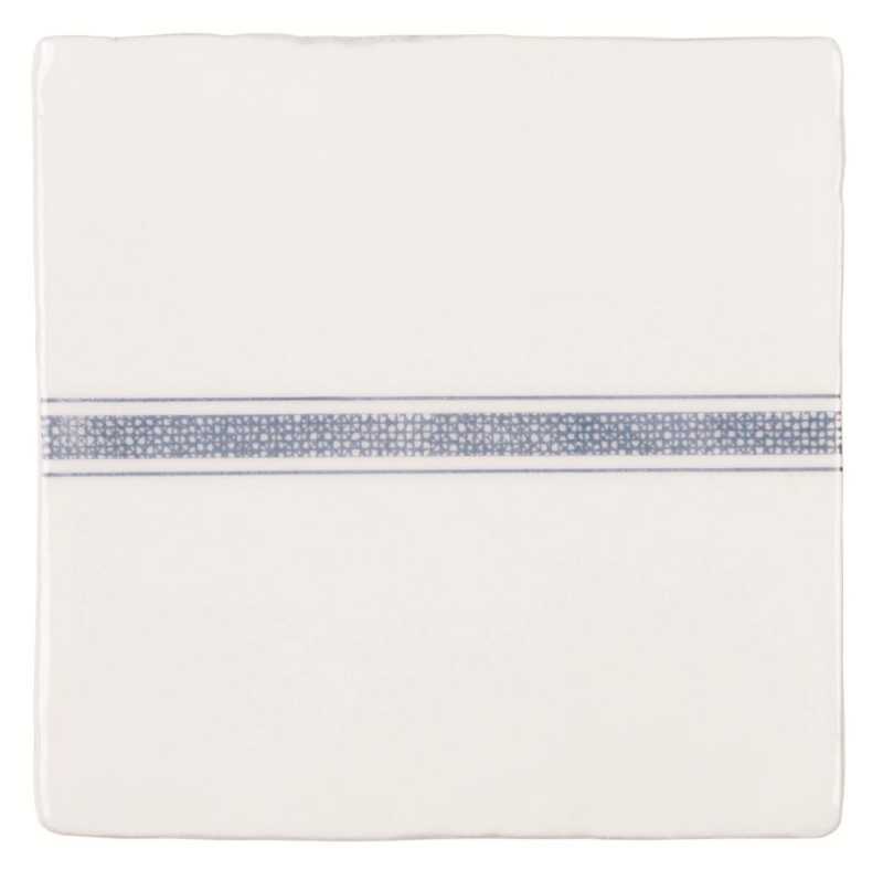 Linen Border Blue