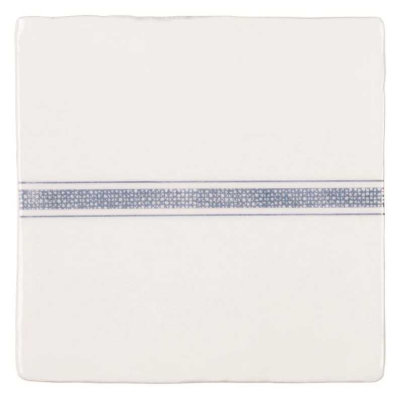 Linen Border Blue