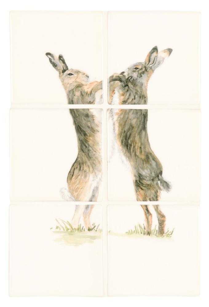 Boxing Hares (Color)