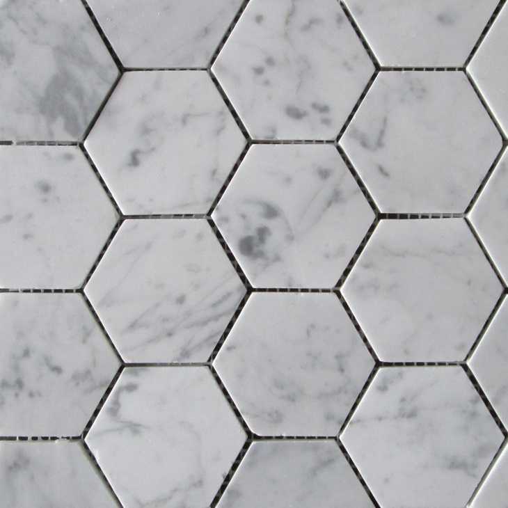 SM 3x3 Hexagon Bianca Carrara