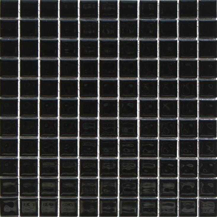 Glazed Porcelain 1" x 1" Black