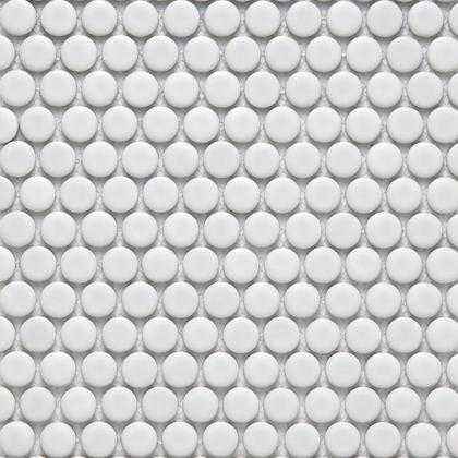 Glazed Porcelain 3/4" Penny Rounds White 